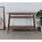 Solid Acacia Console Table with 2 Shelves