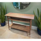 Solid Acacia Console Table with 2 Shelves