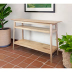 Solid Acacia Console Table with 2 Shelves