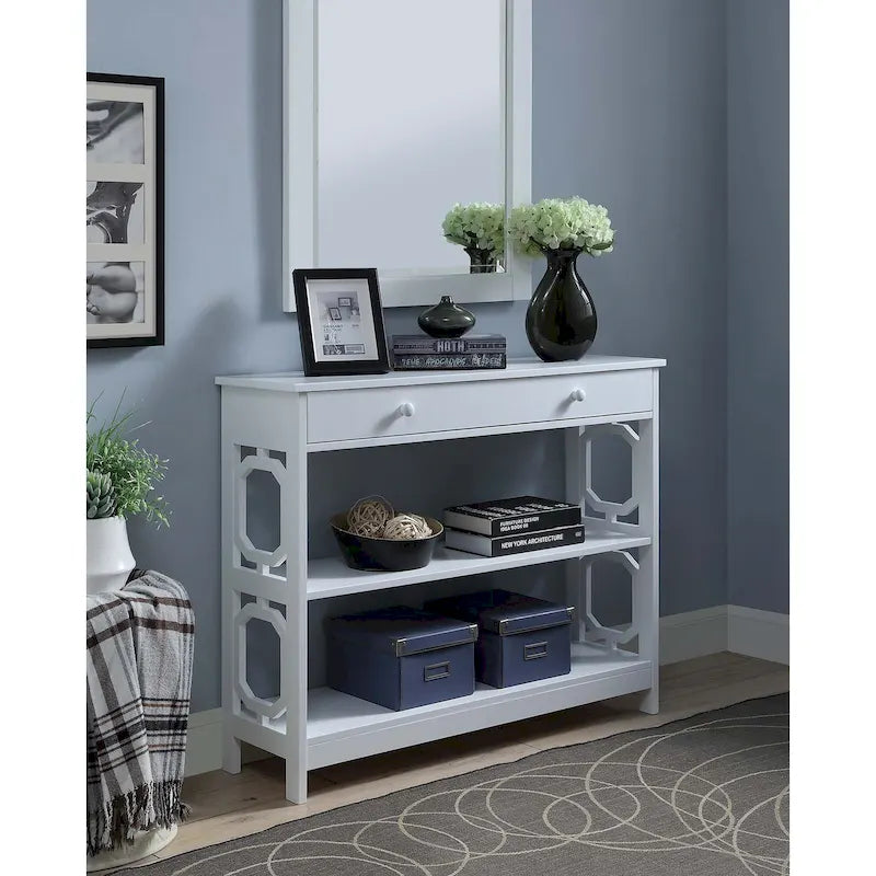1 Drawer Console Table with Shelves