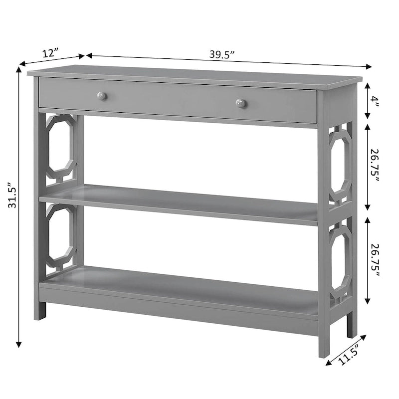 1 Drawer Console Table with Shelves