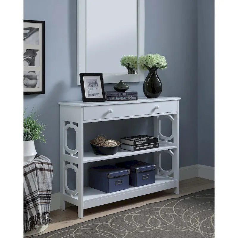 1 Drawer Console Table with Shelves