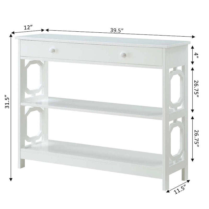 1 Drawer Console Table with Shelves