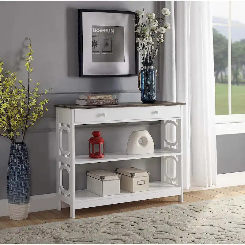 1 Drawer Console Table with Shelves