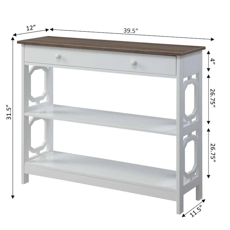 1 Drawer Console Table with Shelves