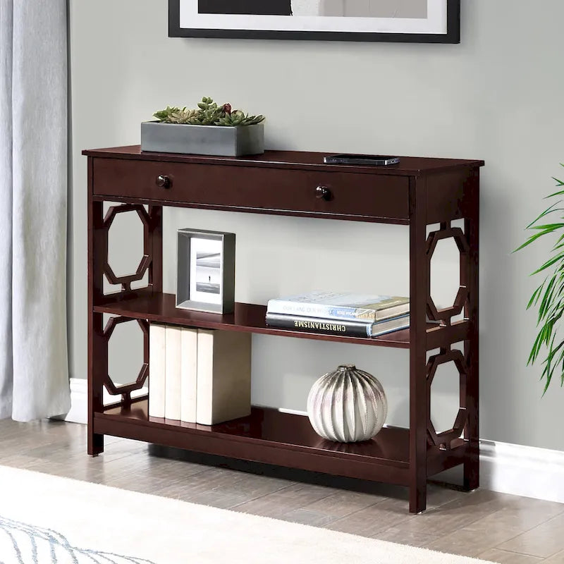 1 Drawer Console Table with Shelves
