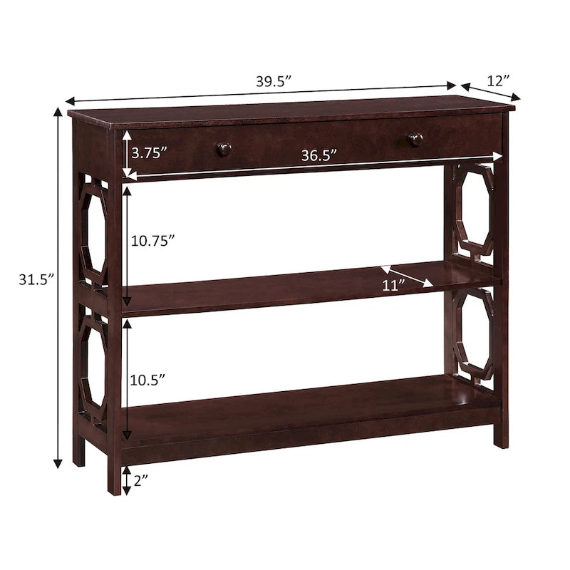 1 Drawer Console Table with Shelves