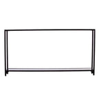 Narrow Metal Console Table with Tempered Glass Top