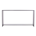 Narrow Metal Console Table with Tempered Glass Top