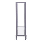 Narrow Metal Console Table with Tempered Glass Top