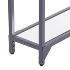 Narrow Metal Console Table with Tempered Glass Top