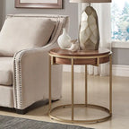 Cooke Round End Table with Metal Base from  Modern