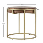Round End Table with Metal Base