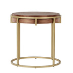 Round End Table with Metal Base