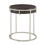 Round End Table with Metal Base