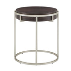 Round End Table with Metal Base