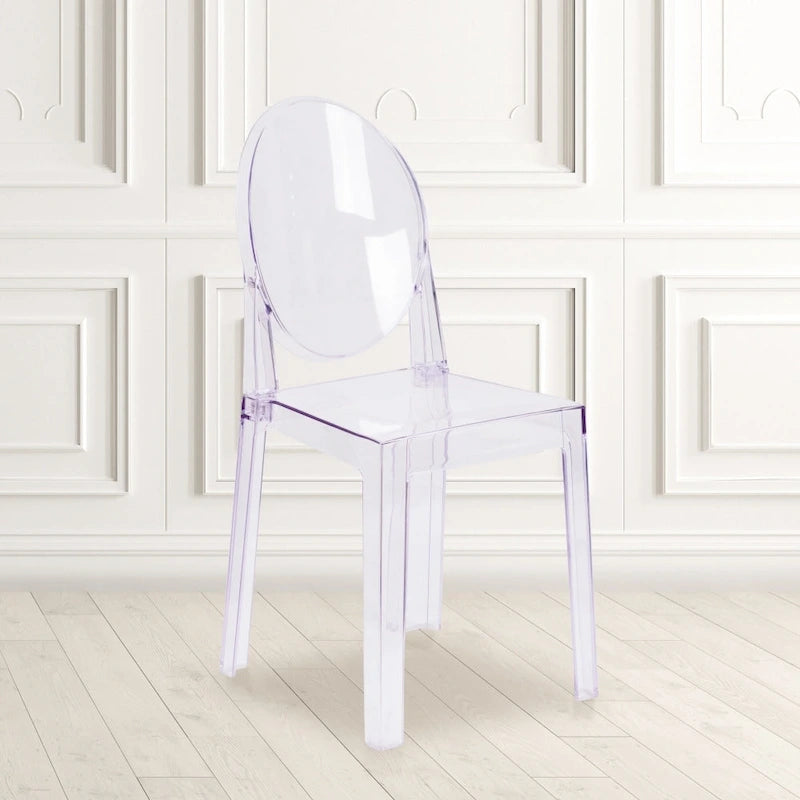 Chair with Oval Back in Transparent Crystal - Wedding Chairs