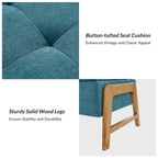 Mid-Century Modern Upholstered Storage Bench with Tufted Seat and Solid Wood Legs