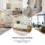 Mid-Century Modern Upholstered Storage Bench with Tufted Seat and Solid Wood Legs