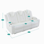 Canapé deux places en cuir synthétique de qualité supérieure pour cinéma maison, avec lumières DEL, fauteuil inclinable avec haut-parleurs intégrés et recharge sans fil