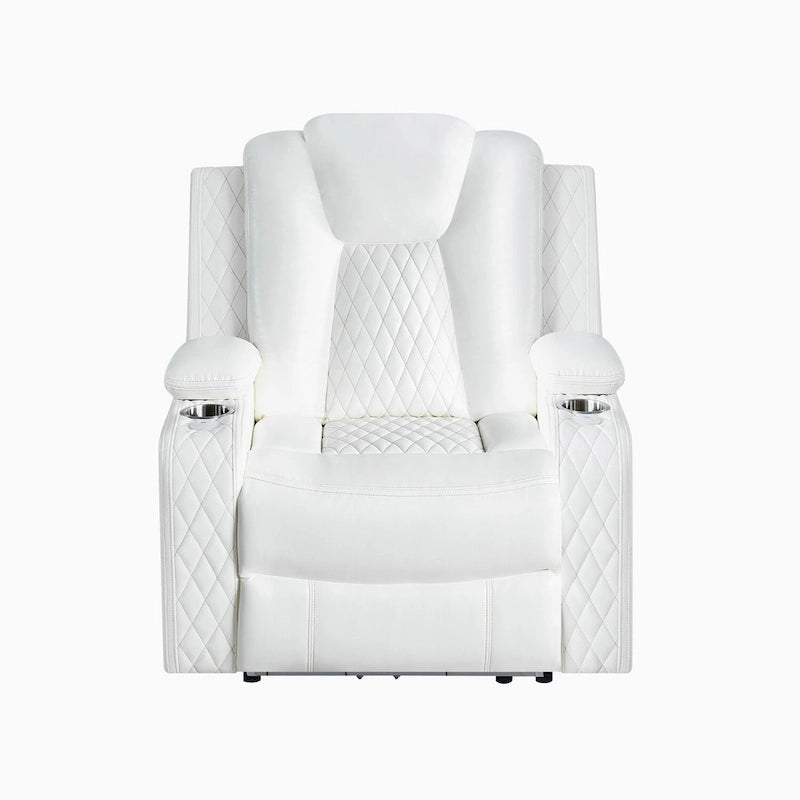 Canapé deux places en cuir synthétique de qualité supérieure pour cinéma maison, avec lumières DEL, fauteuil inclinable avec haut-parleurs intégrés et recharge sans fil