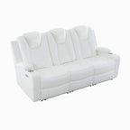 Canapé deux places en cuir synthétique de qualité supérieure pour cinéma maison, avec lumières DEL, fauteuil inclinable avec haut-parleurs intégrés et recharge sans fil