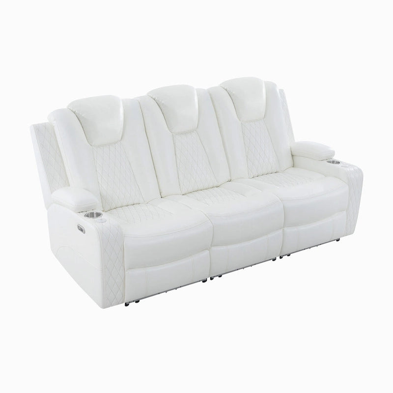 Canapé deux places en cuir synthétique de qualité supérieure pour cinéma maison, avec lumières DEL, fauteuil inclinable avec haut-parleurs intégrés et recharge sans fil
