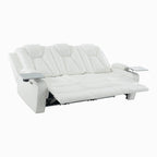 Canapé deux places en cuir synthétique de qualité supérieure pour cinéma maison, avec lumières DEL, fauteuil inclinable avec haut-parleurs intégrés et recharge sans fil