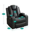 Canapé deux places en cuir synthétique de qualité supérieure pour cinéma maison, avec lumières DEL, fauteuil inclinable avec haut-parleurs intégrés et recharge sans fil