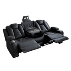 Canapé deux places en cuir synthétique de qualité supérieure pour cinéma maison, avec lumières DEL, fauteuil inclinable avec haut-parleurs intégrés et recharge sans fil