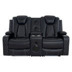 Canapé deux places en cuir synthétique de qualité supérieure pour cinéma maison, avec lumières DEL, fauteuil inclinable avec haut-parleurs intégrés et recharge sans fil