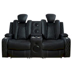 Canapé deux places en cuir synthétique de qualité supérieure pour cinéma maison, avec lumières DEL, fauteuil inclinable avec haut-parleurs intégrés et recharge sans fil