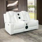 Canapé deux places en cuir synthétique de qualité supérieure pour cinéma maison, avec lumières DEL, fauteuil inclinable avec haut-parleurs intégrés et recharge sans fil
