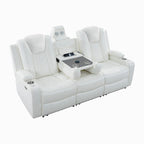 Canapé deux places en cuir synthétique de qualité supérieure pour cinéma maison, avec lumières DEL, fauteuil inclinable avec haut-parleurs intégrés et recharge sans fil