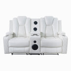 Canapé deux places en cuir synthétique de qualité supérieure pour cinéma maison, avec lumières DEL, fauteuil inclinable avec haut-parleurs intégrés et recharge sans fil