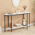 Console Table 2 Tier Narrow Entryway Table with Storage Shelves