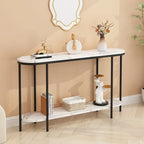 Console Table 2 Tier Narrow Entryway Table with Storage Shelves