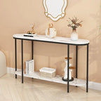 Console Table 2 Tier Narrow Entryway Table with Storage Shelves