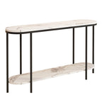 Console Table 2 Tier Narrow Entryway Table with Storage Shelves