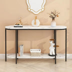 Console Table 2 Tier Narrow Entryway Table with Storage Shelves