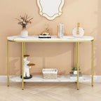 Console Table 2 Tier Narrow Entryway Table with Storage Shelves