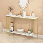 Console Table 2 Tier Narrow Entryway Table with Storage Shelves