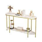 Console Table 2 Tier Narrow Entryway Table with Storage Shelves