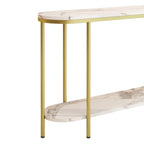 Console Table 2 Tier Narrow Entryway Table with Storage Shelves