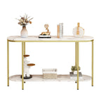 Console Table 2 Tier Narrow Entryway Table with Storage Shelves