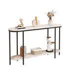 Console Table 2 Tier Narrow Entryway Table with Storage Shelves