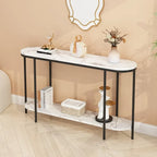 Console Table 2 Tier Narrow Entryway Table with Storage Shelves