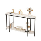 Console Table 2 Tier Narrow Entryway Table with Storage Shelves