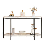 Console Table 2 Tier Narrow Entryway Table with Storage Shelves