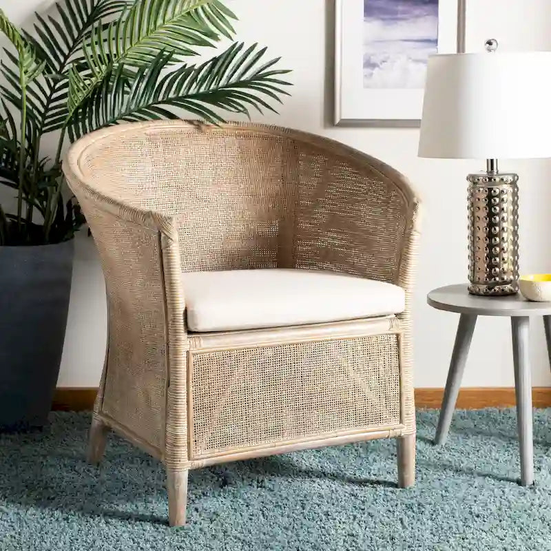  Basilina Rattan Arm Chair Washed - 31.5 x 29.9 x 25.6 - 30Wx26Dx32H